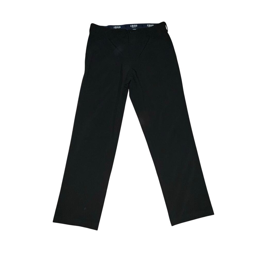Izod Golf Pants Classic Fit Black Flat Front Straight Leg size 34x32